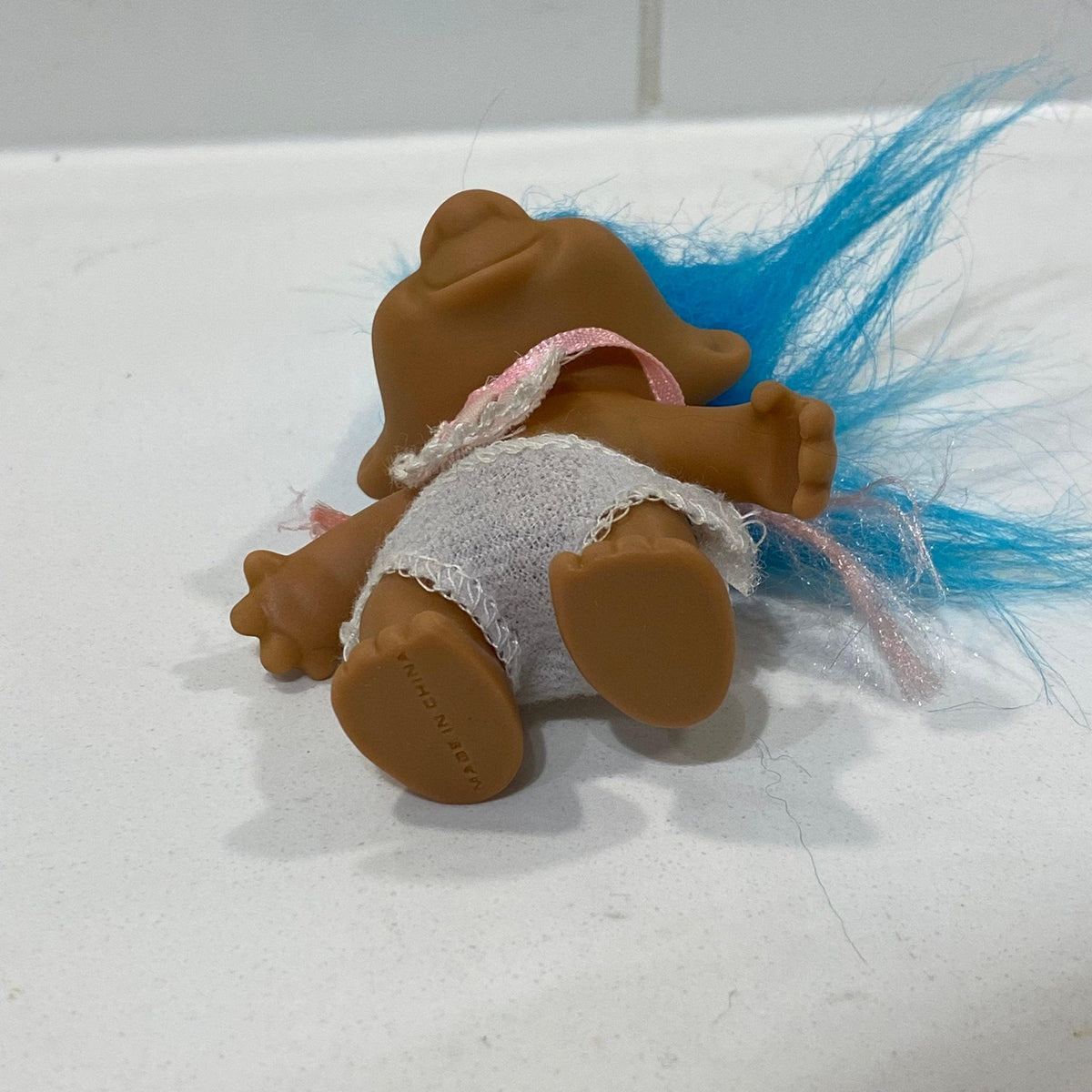 Baby Troll Doll | 1990's Vintage Figure | Blue Hair - Show Me What You Bot