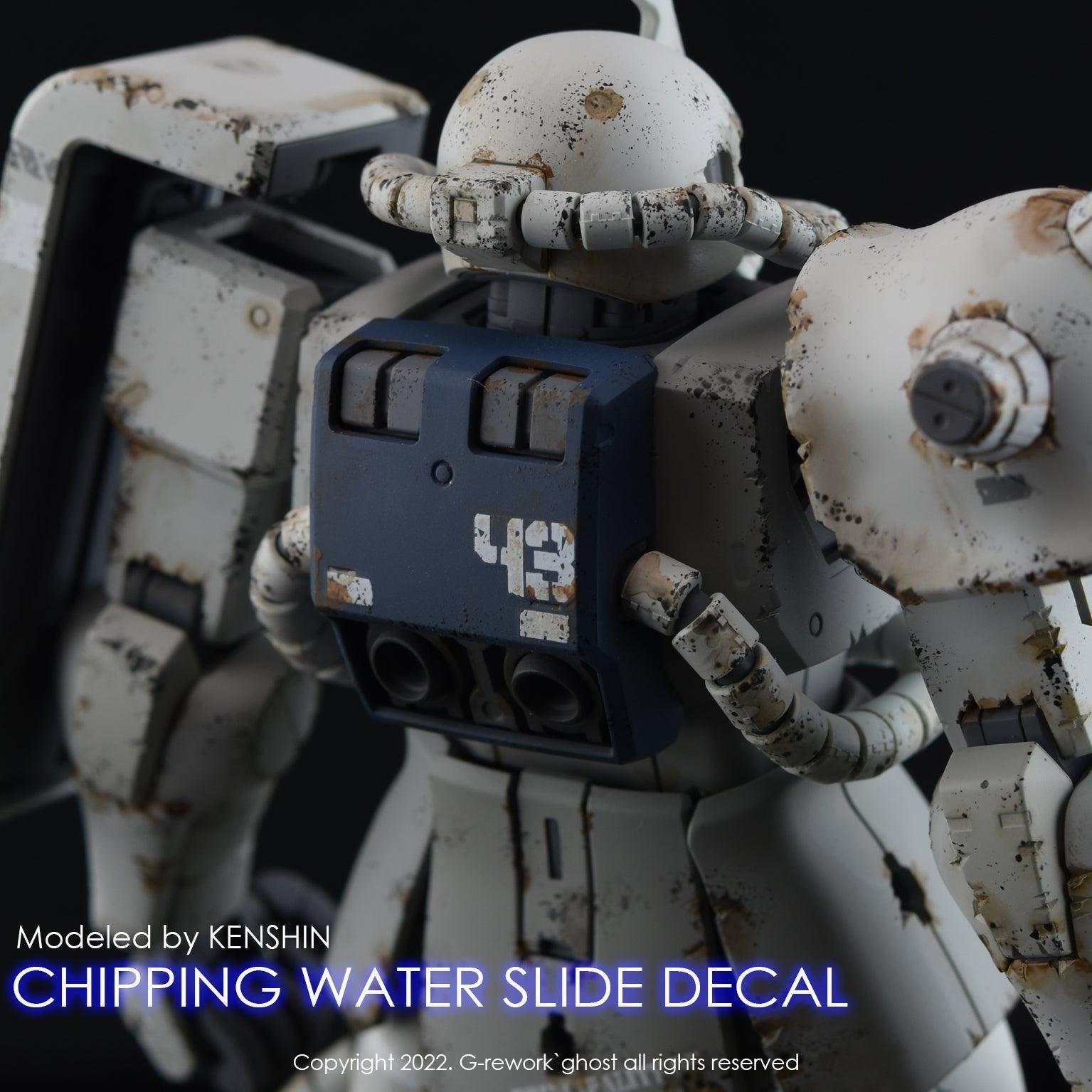 CP-CU-01-G - (Gray) Chipping Decal Custom Water Decal [G-REWORK] - Show Me What You Bot