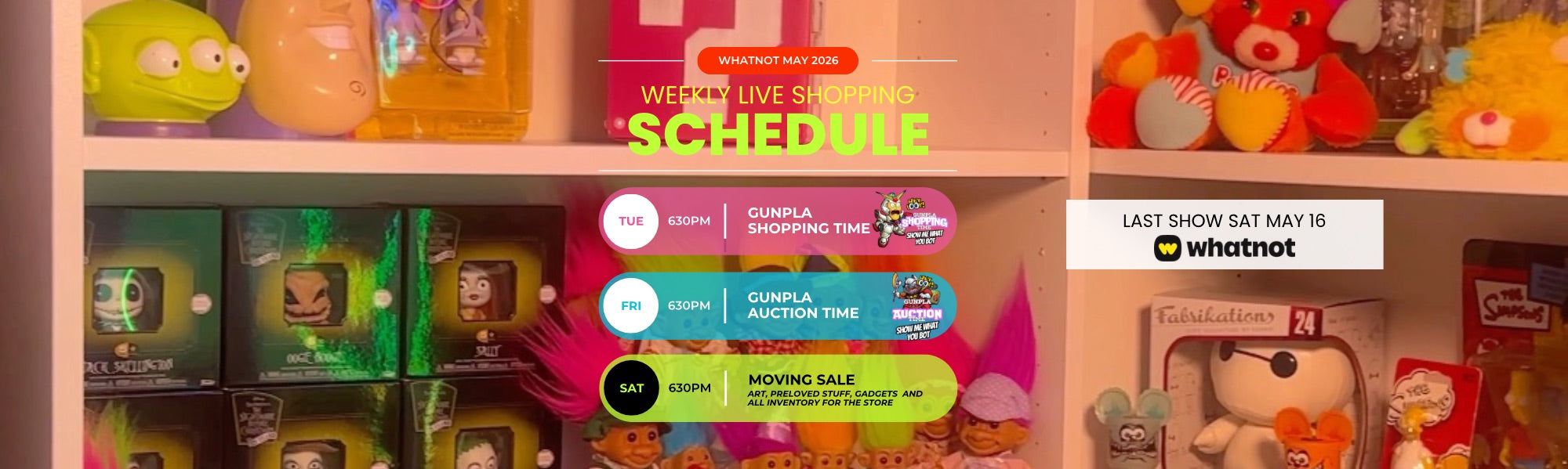 May 2026 Moving Sale Whatnot Schedule - up to 40% off only on Whatnot!