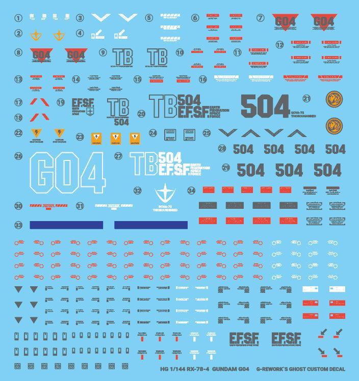 CD-HL-7804 - HG 1/144 RX-78-04/05 Full Set Water Decal [G-REWORK] - Show Me What You Bot
