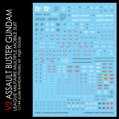 CD-H189 - HG 1/144 V2 Assault Buster Gundam Water Decal [G-REWORK] - Show Me What You Bot