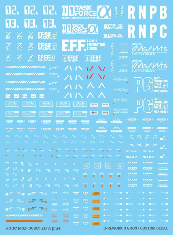 CD-HL-ZC1 - HG 1/144 Zeta Plus C1 Water Decal [G-REWORK] - Show Me What You Bot