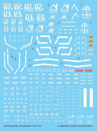 CD-HL-F01 - HG 1/144 ME02r-F01 Messer Type-F01. Water Decal [G-REWORK] - Show Me What You Bot