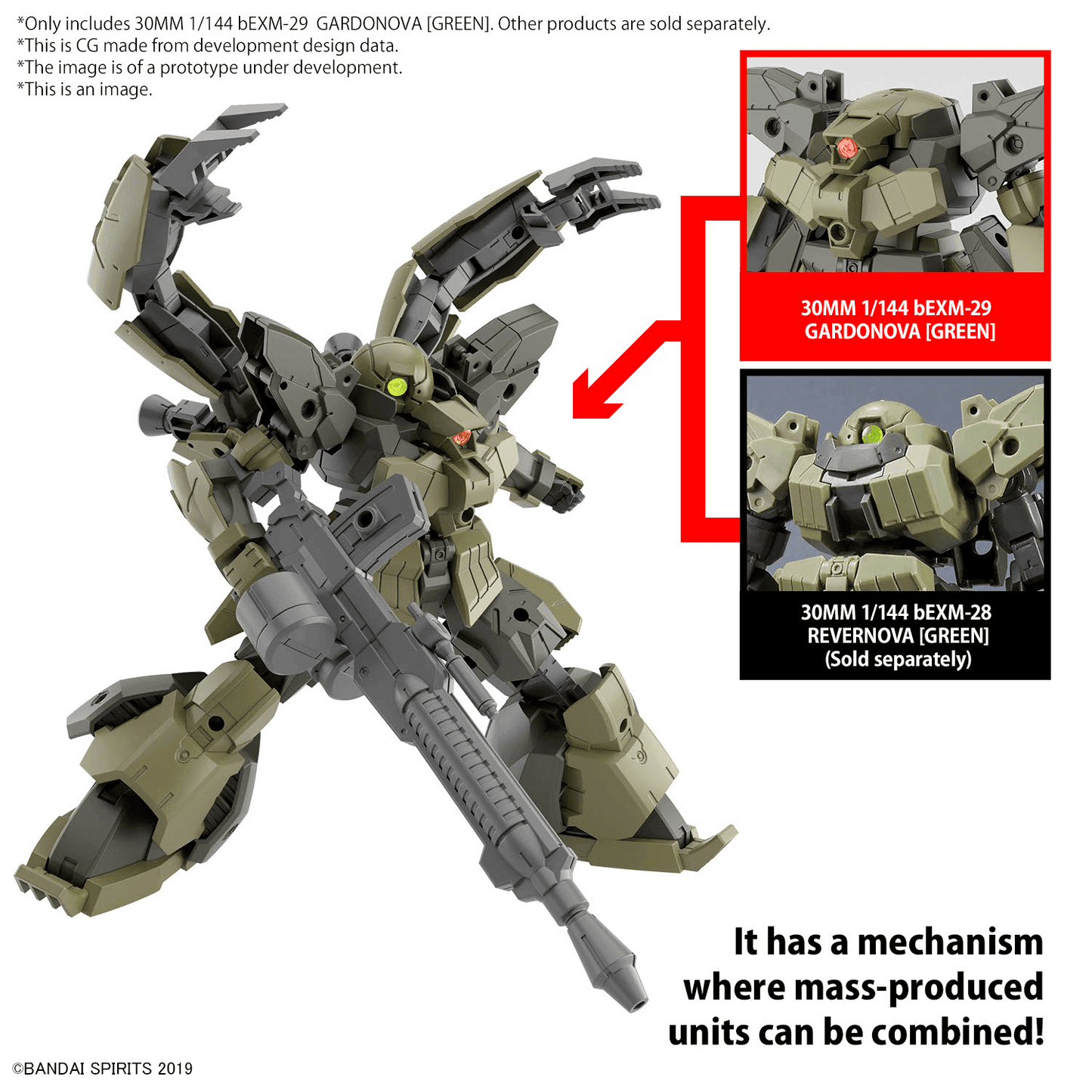 30MM 1/144 b-eEXM-29 GARDONOVA [Green]