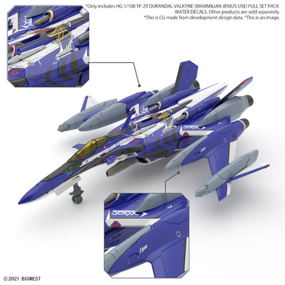 HG 1/100 YF-29 Durandal Valkyrie [Maximilian Jenius Use] Full Set Pack Water Decal
