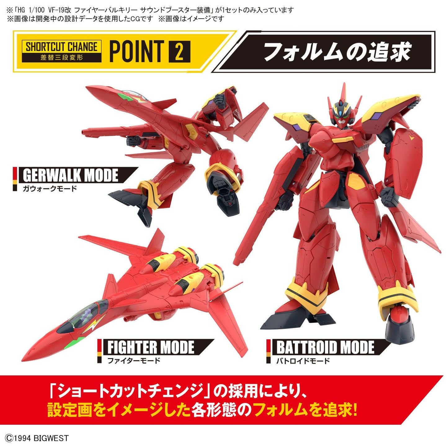 HG 1/100 VF-19 Fire Valkyrie with Sound Booster