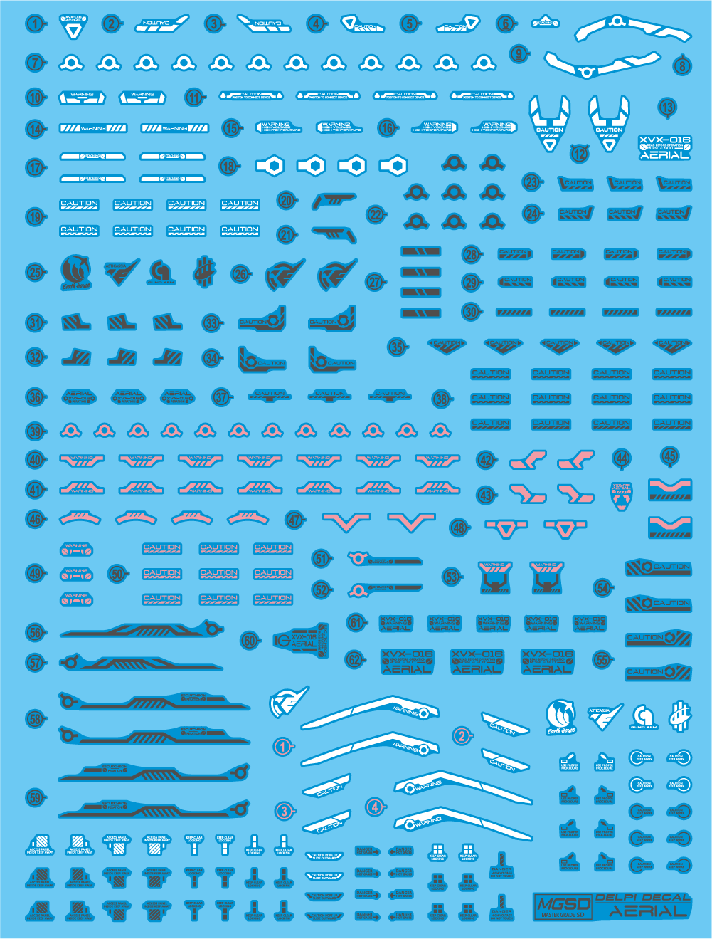 MGSD Aerial Gundam Water Decal [DELPI DECAL]