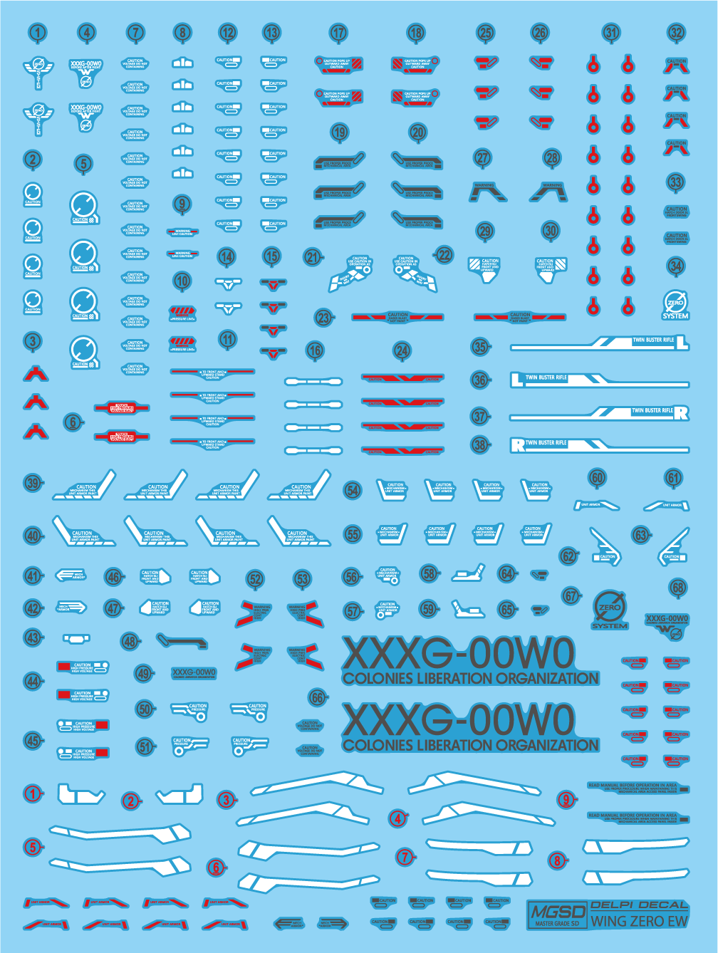 MGSD Wing Gundam Zero Water Decal [DELPI DECAL]