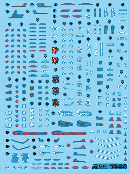 RG 1/144 Shining Gundam Water Decal [DELPI DECAL]