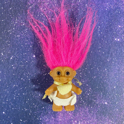 Baby Troll Doll | 1992 Vintage Figure | Pink Hair - Show Me What You Bot