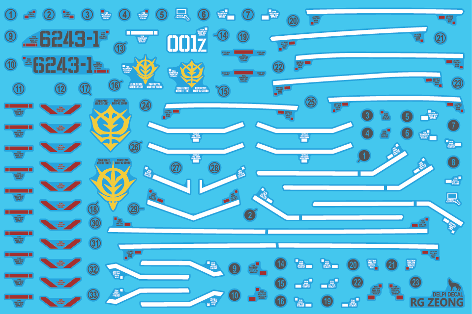 Delpi - RG 1/144 Zeong Water Decal - Show Me What You Bot