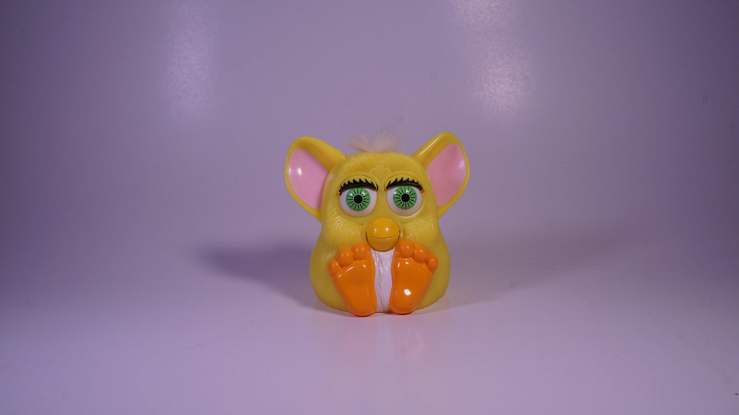 Squeaking Furby Yellow with White] - Vintage Mcdonald's Toy - Show Me What You Bot