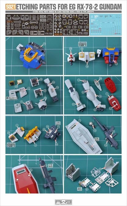 S21 - EG 1/144 RX-78-2 Gundam Photo Etch Parts + Water Decal [Madworks] - Show Me What You Bot