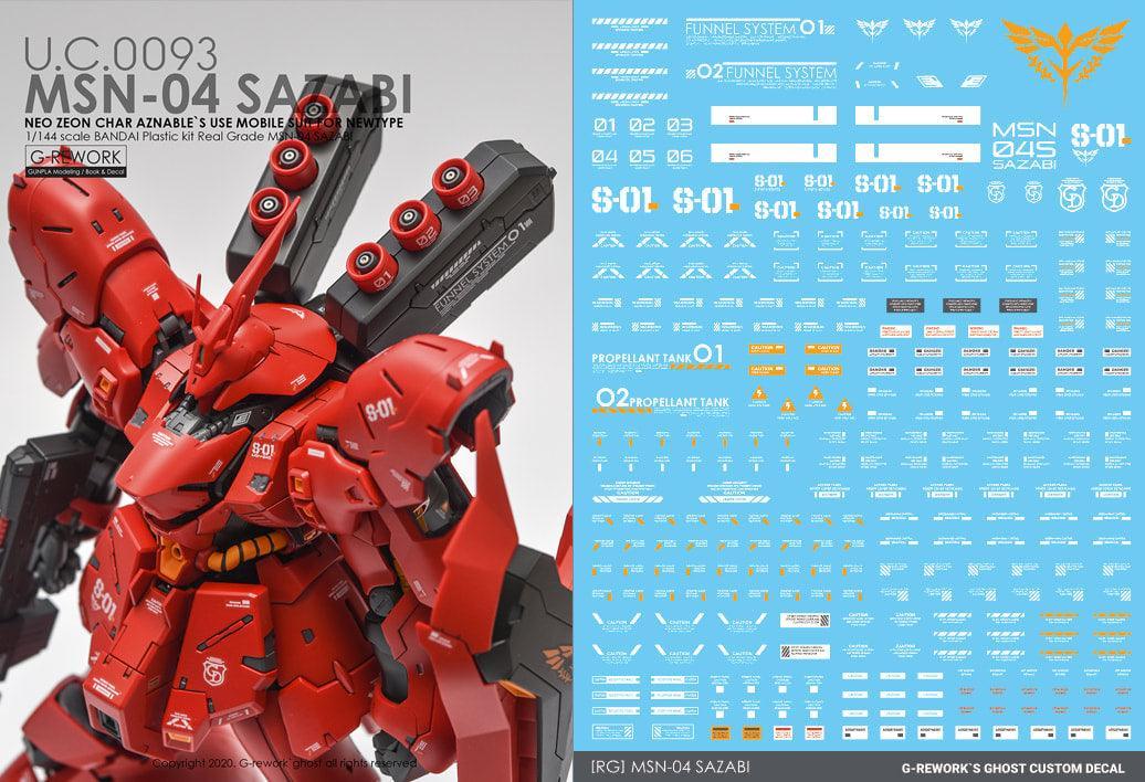 CD-RG29 - RG 1/144 MSN-04 Sazabi Water Decal 2.0 [G-REWORK] - Show Me What You Bot
