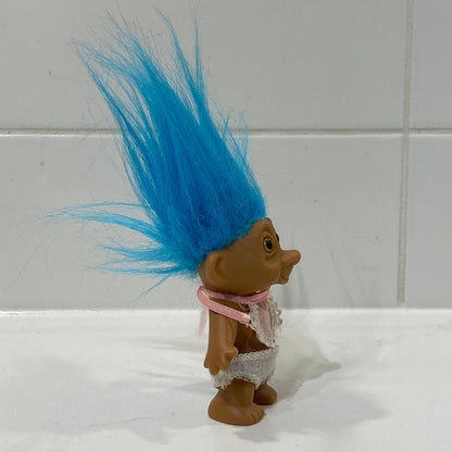 Baby Troll Doll | 1990's Vintage Figure | Blue Hair - Show Me What You Bot