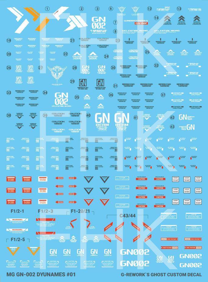 CD-M207 - MG 1/100 Gundam Dynames Water Decal [G-REWORK] - Show Me What You Bot