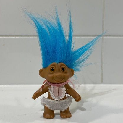 Baby Troll Doll | 1990's Vintage Figure | Blue Hair - Show Me What You Bot