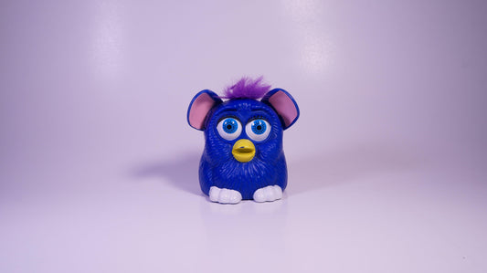 Shy Furby [Blue with Purple] - Vintage Mcdonald's Toy - Show Me What You Bot