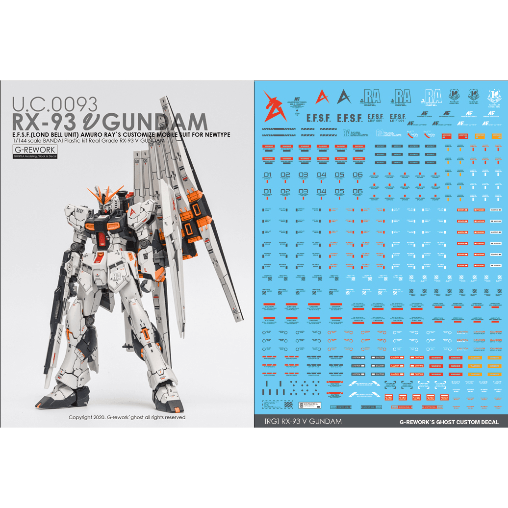 CD-RG32 - RG 1/144 RX-93 V-Gundam Water Decal (2 Versions) [G-REWORK] - Show Me What You Bot