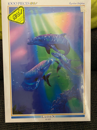Rainbow Dolphins | Luminous | 1000 Piece Jigsaw Puzzle | Lassen - Show Me What You Bot