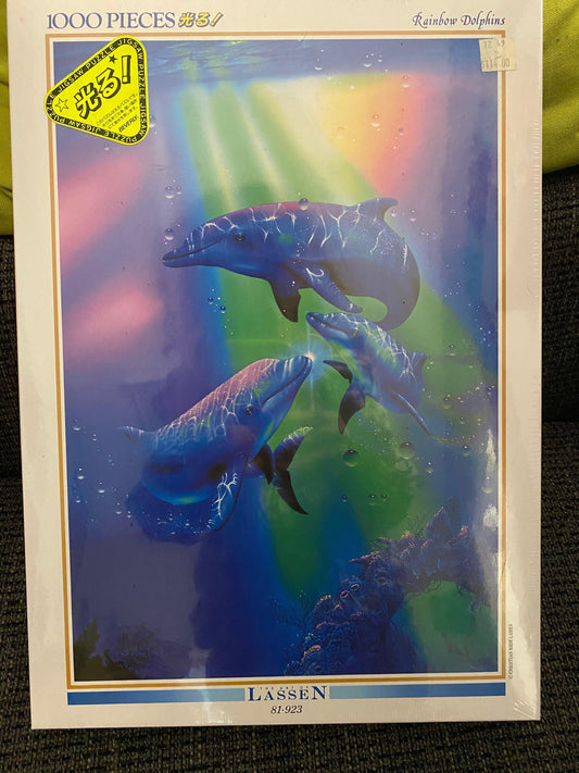 Rainbow Dolphins | Luminous | 1000 Piece Jigsaw Puzzle | Lassen - Show Me What You Bot
