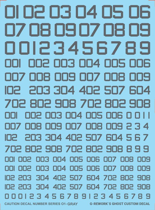 CD-CAU-N01-G [Gray] Generic Caution Numbers Water Decal [G-REWORK] - Show Me What You Bot