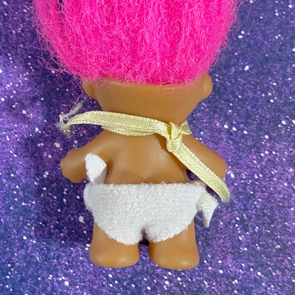 Baby Troll Doll | 1992 Vintage Figure | Pink Hair - Show Me What You Bot