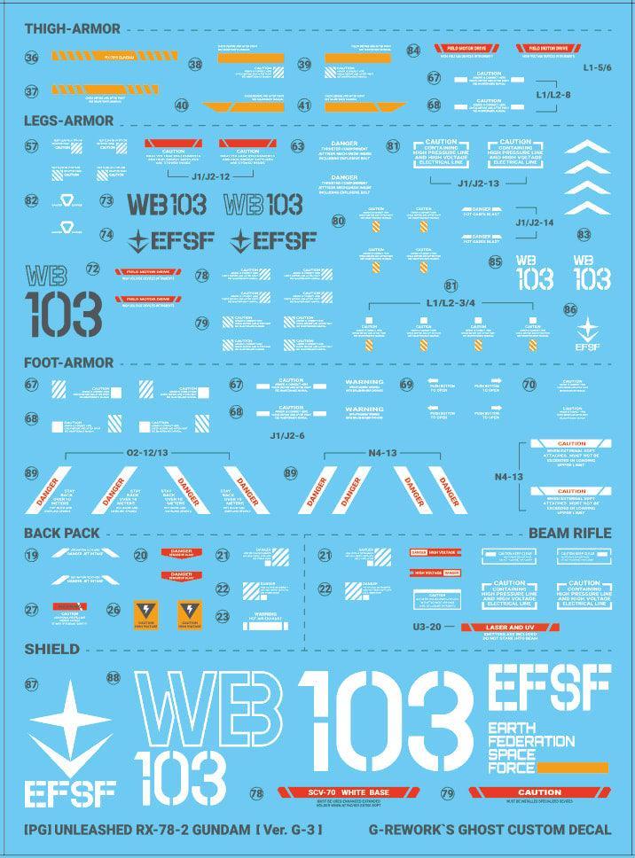 CD-P19-G3 - PG 1/60 RX-78-2 G3 Unleashed Water Decal [2021] [G-REWORK] - Show Me What You Bot