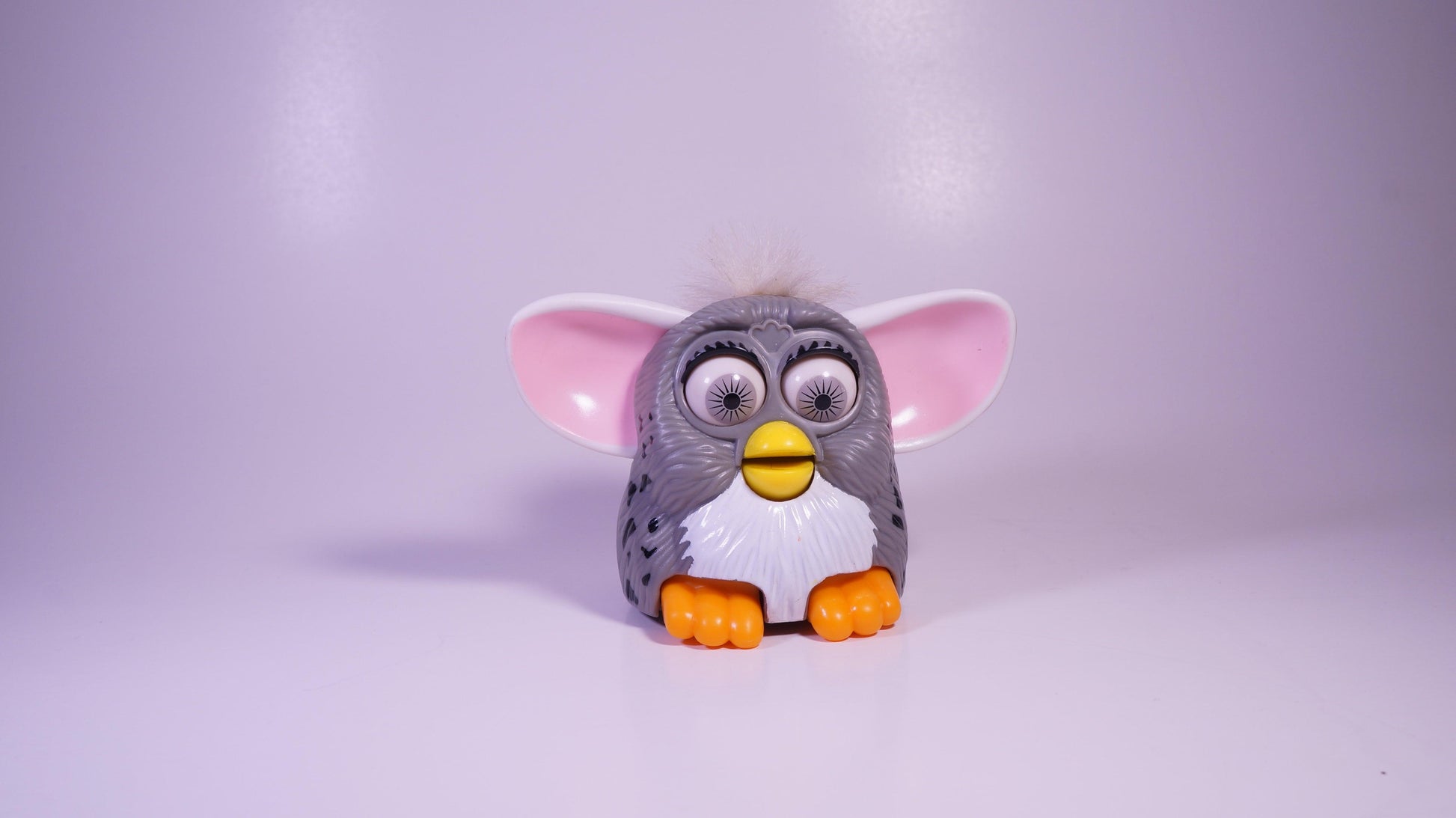 Stomping Furby [Grey and White] - Vintage Mcdonald's Toy - Show Me What You Bot