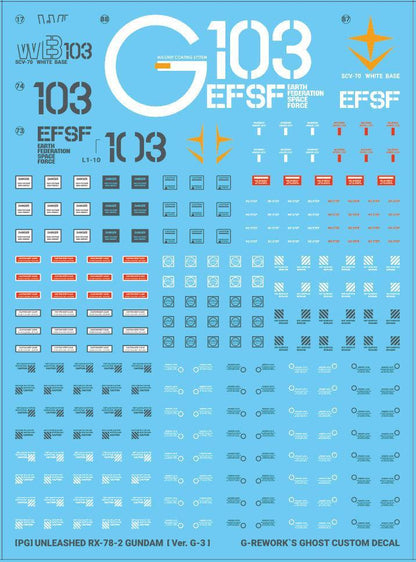 CD-P19-G3 - PG 1/60 RX-78-2 G3 Unleashed Water Decal [2021] [G-REWORK] - Show Me What You Bot