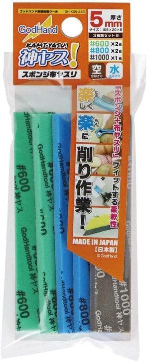 GH-KS5-A3B - Godhand 5mm [#600, #800, #1000 Grit] Sanding Sponge - Show Me What You Bot