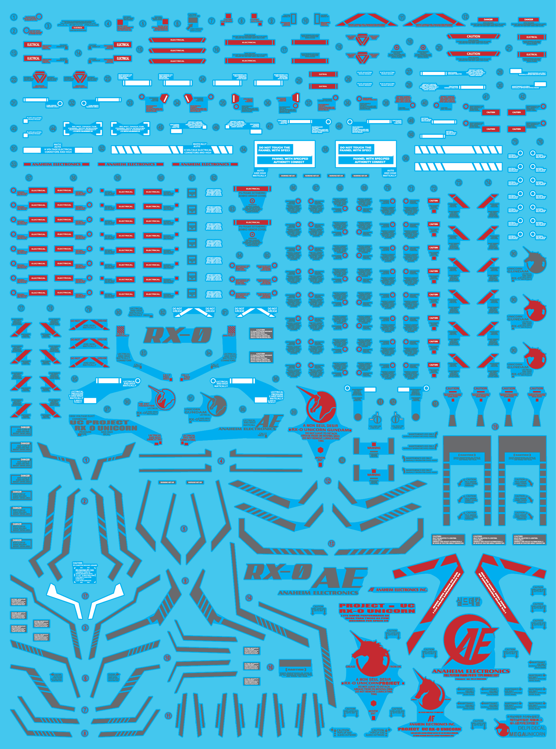 1/48 Megasize Unicorn Gundam Water Decal | Delpi Decal - Show Me What You Bot