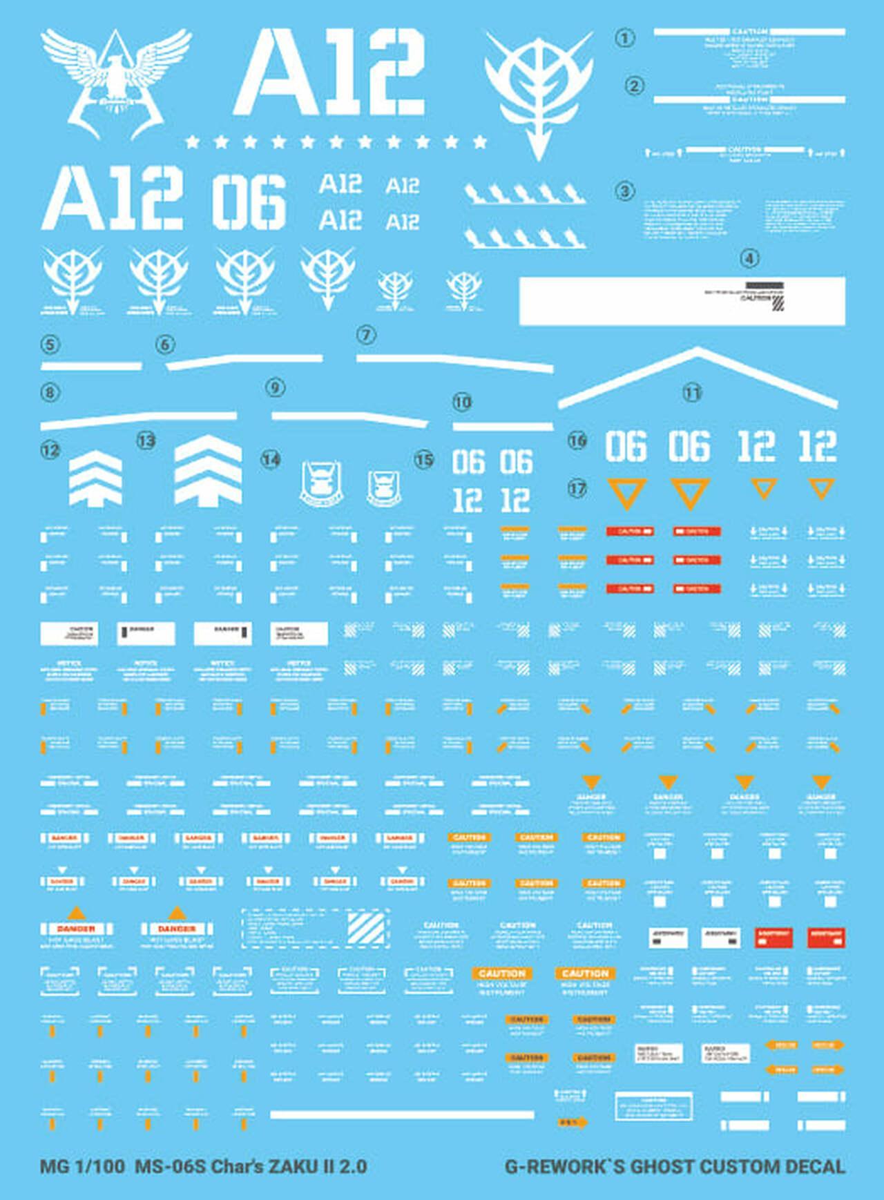 CD-M98 - MG 1/100 MS-06S Zaku II Char Water Decal [G-REWORK] - Show Me What You Bot