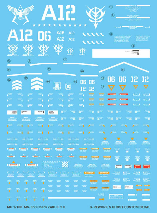 CD-M98 - MG 1/100 MS-06S Zaku II Char Water Decal [G-REWORK] - Show Me What You Bot